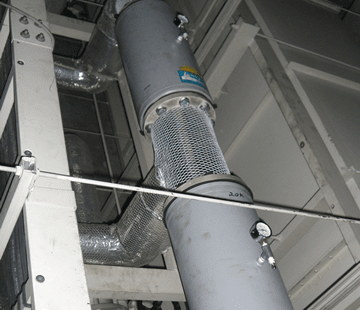 Connected to vertical piping